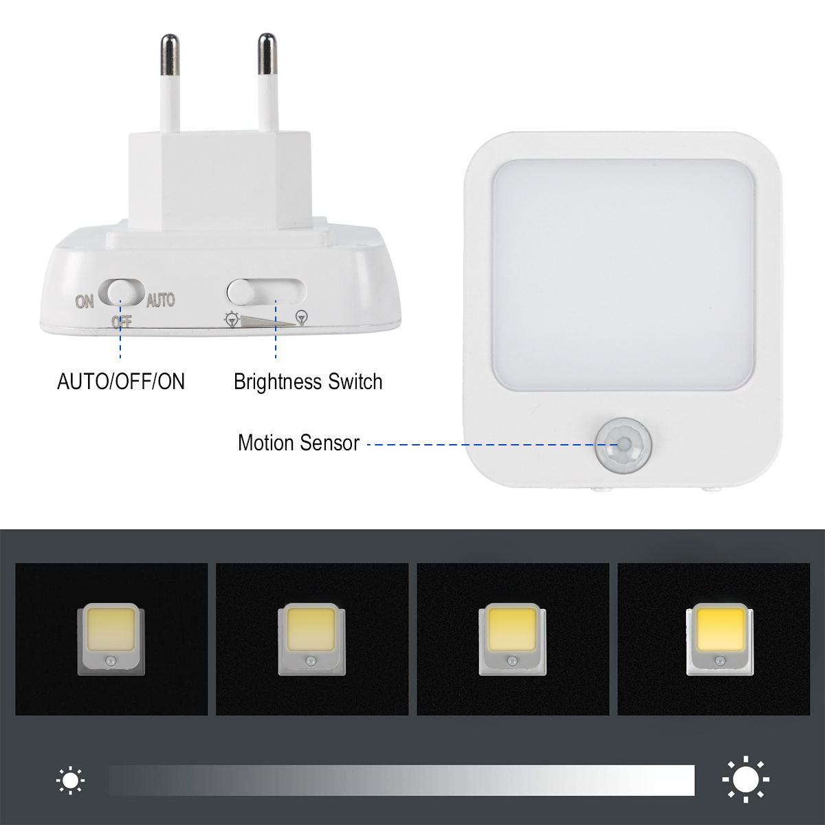 small night light with motion sensor EU plug