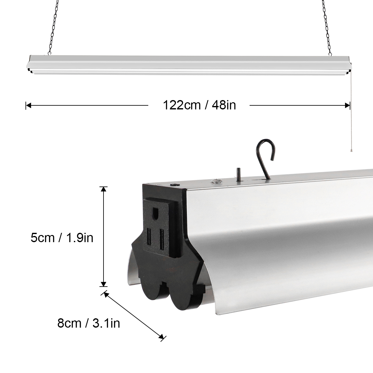 LED Shop Light 48 Inch 2835 SMD LED AC120V 5500LM 57W