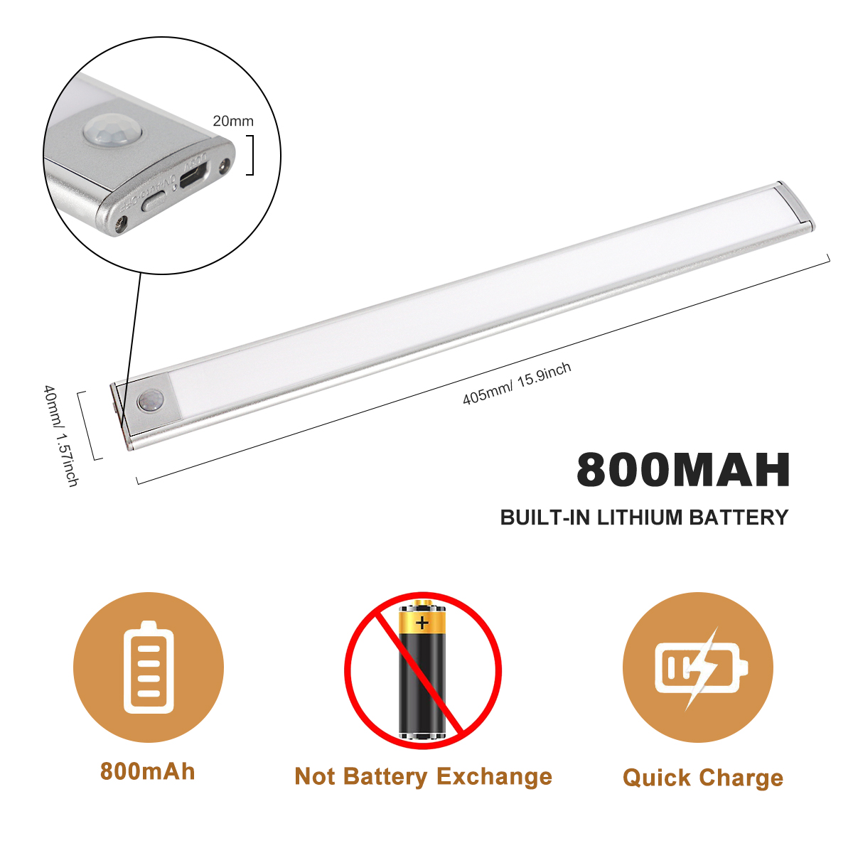 Wireless Smart cabinet light rechargeable