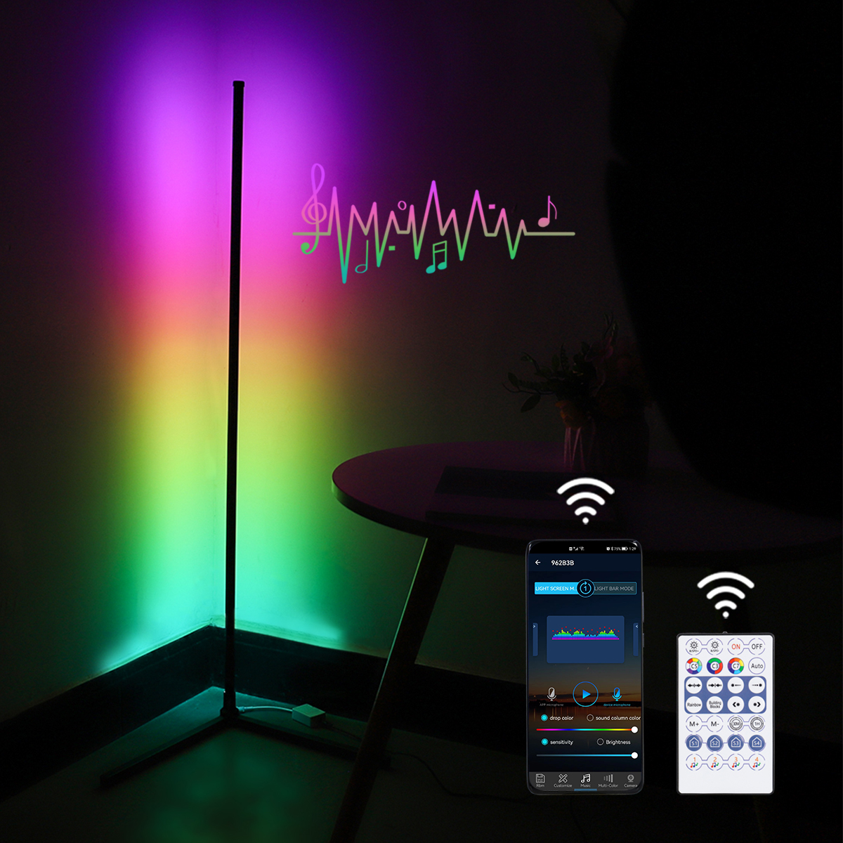 RGB Corner Stand Floor Room Light