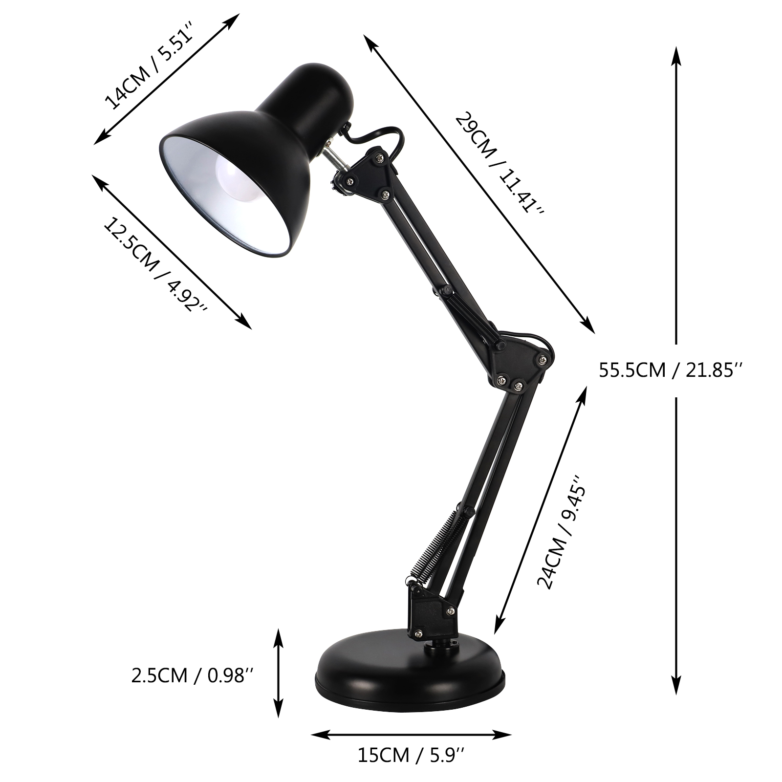 Table Lamp For Reading Black Color